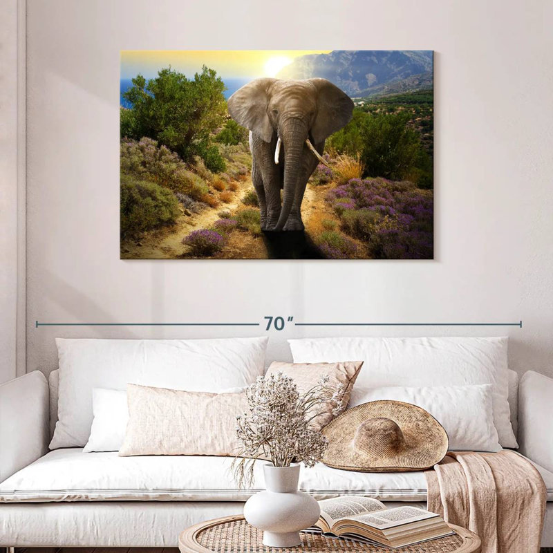 Éléphant gambadant, H 30 po x l 45 po