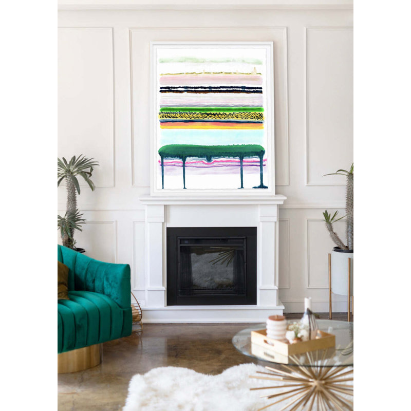 Emerald Drip By Kristi Kohut, 36" H x 48" W, Shadow Box Acrylic