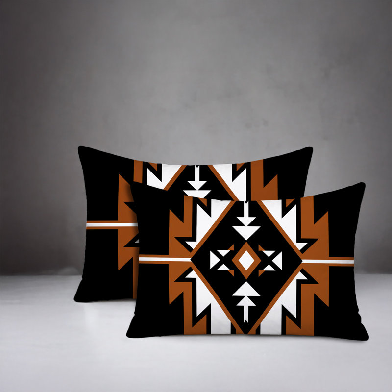 Oreiller réversible intérieur / extérieur Loma, 25 x 18, Orange brûlé