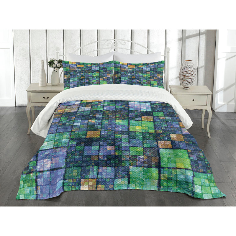 Twin White Quilted Bedspread Set with Pillow Sham