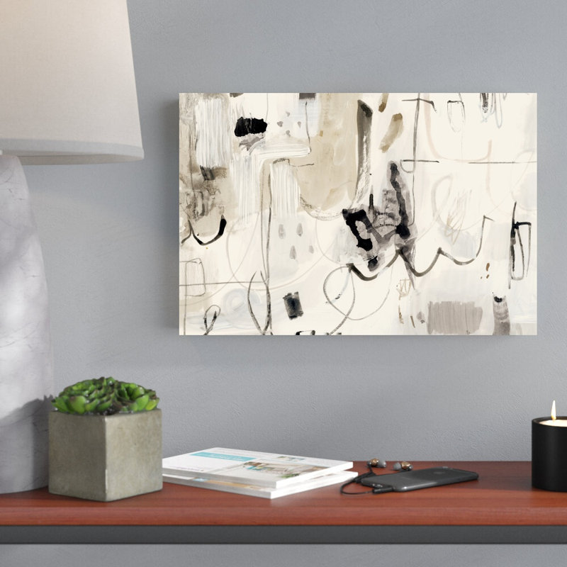 «Net Neutral II» par Victoria Barnes - peinture sur toile tendue, H 12 po x l 18 po