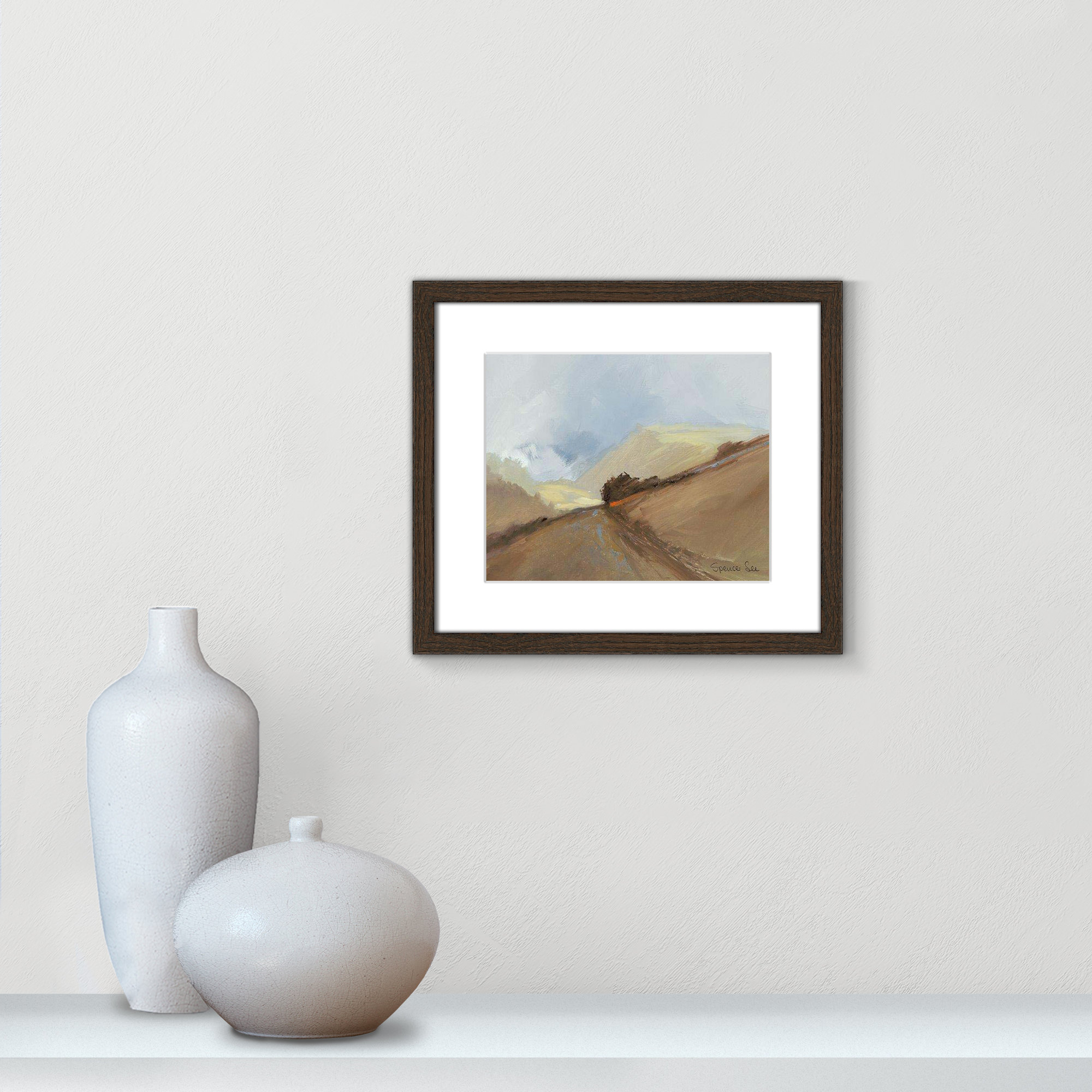 Heaven And Earth II by Spencer Lee, Walnut Framed, 13" H x 15" W x 0.75" D