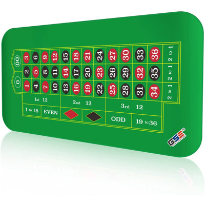 GSE 70"x35" Casino Roulette Layout Mat with Carrying Bag. Professional Roulette Tabletop Mat for Casino Game Night