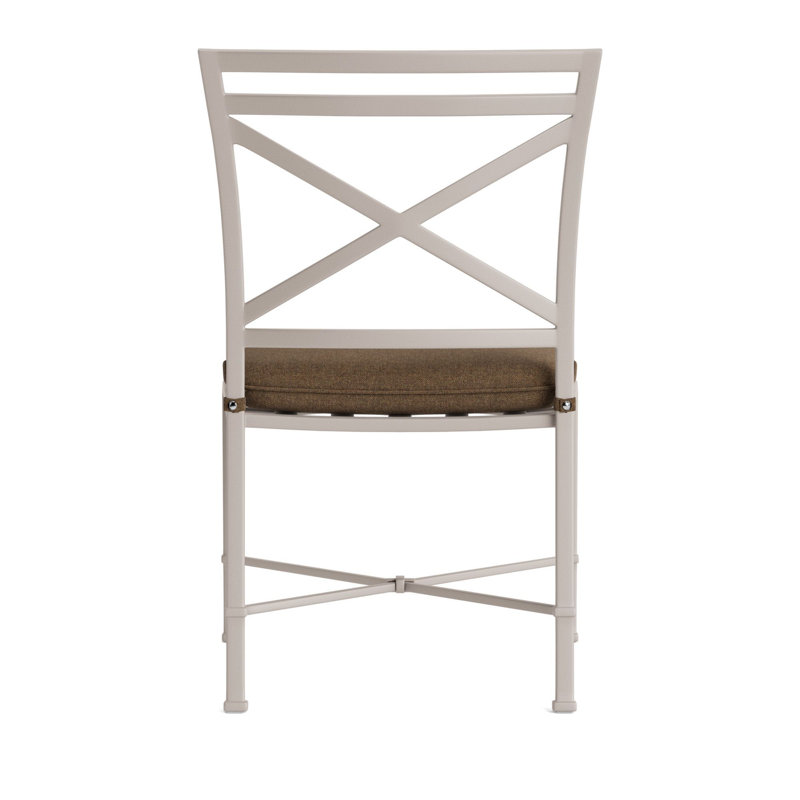 Venetian Outdoor Dining Side Chair, Brown, Fusion Moccasian, Dove Smooth