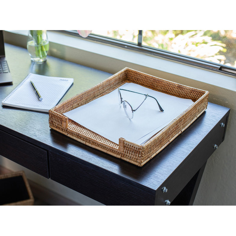 Aisha Rattan Tray, Honey Brown