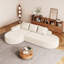 Chenille beige moderne - Canapé modulaire combiné avec coussins à haute résilience, lignes arrondies, coussin pour le confort, sans assemblage, rembourré incurvé pour chambre et salon, 3 sièges,-778936394