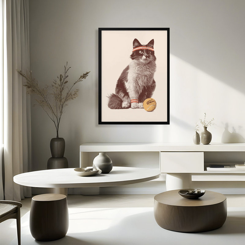 Chat Tennis Print by Florent Bodart, 20" H x 16" W
