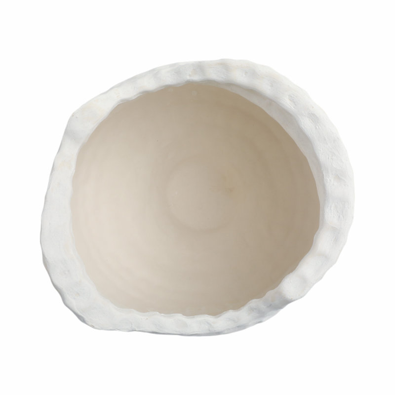 Sagebrook Home 16" Callan Large 3D Printed Porcelain Vase, Ivory, 12" H x 12" W x 12" D