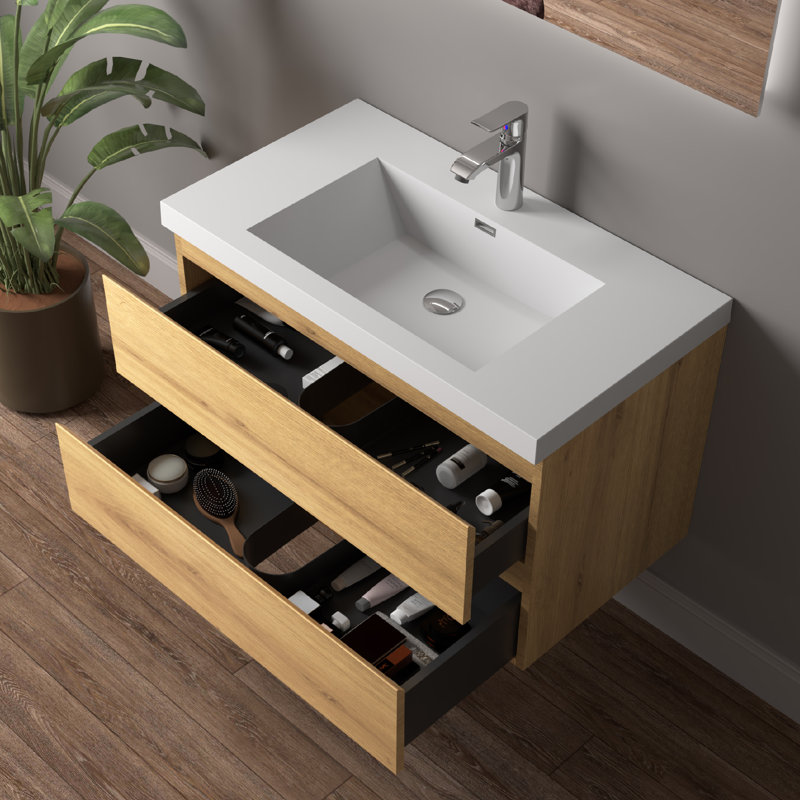 Meuble-lavabo mural simple 36 po A.Oak, 36"