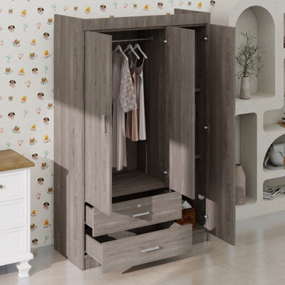 Armoire 3 portes avec 2 tiroirs