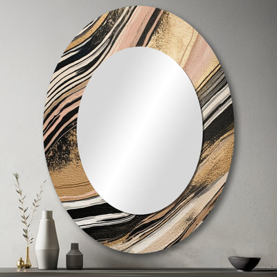 Miroir mural ovale doré