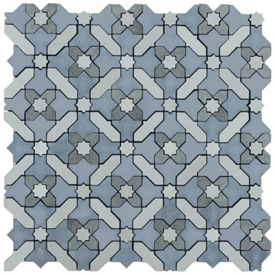 Cantico Safi Mixed Finish Lava Stone And Cement Mosaic Tile