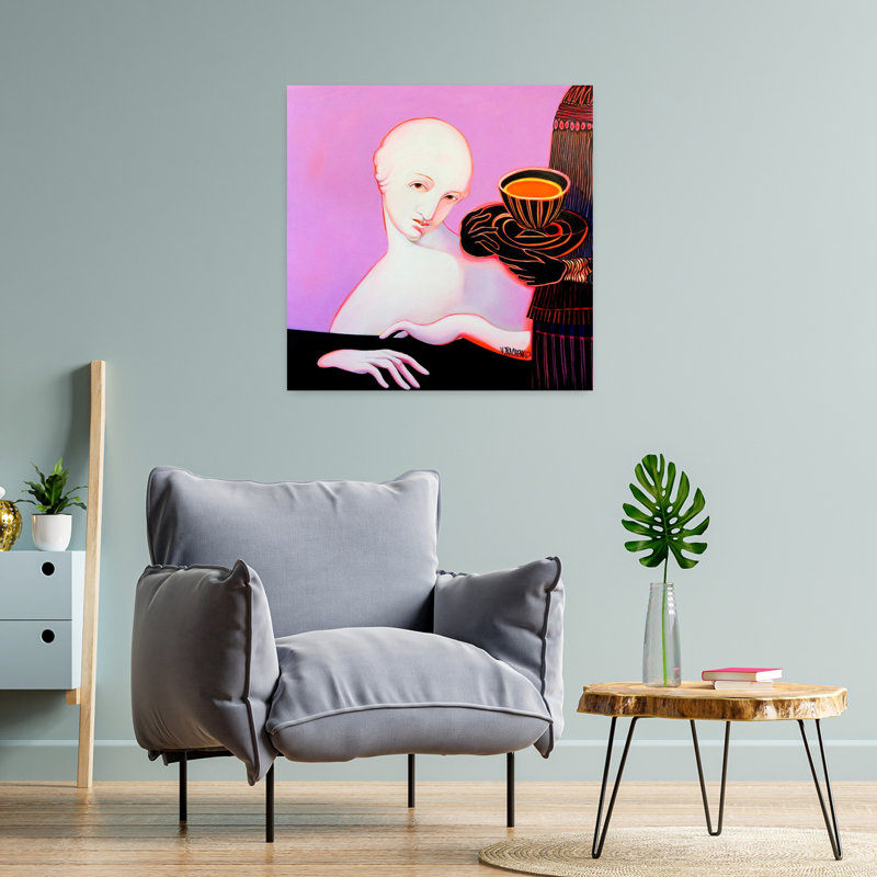 «Carrot Soup», art mural contemporain abstrait, H 24 po x l 24 po