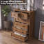 Commode de chambre à coucher à 6 tiroirs Farmhouse, commode haute en bois, rangement pour garde-robe de chambre à coucher-609453248