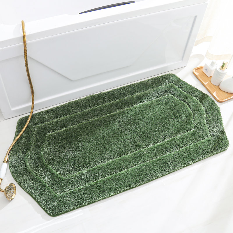 Tapis pour salle de bain Shilynn, Vert, L 24 po x L 48 po