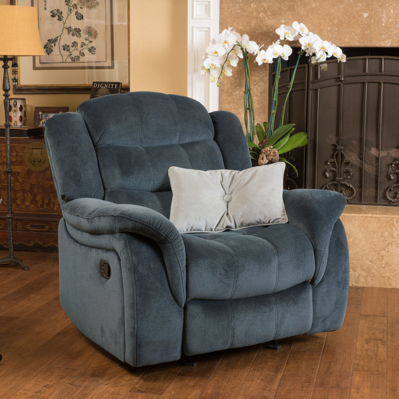 Fauteuil inclinable Texian, Polyester bleu-gris