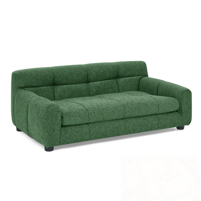 Canapé-lit rembourré pour chien avec accoudoirs Killian, Vert, H 14,5 po x l 38 po x P 22 po