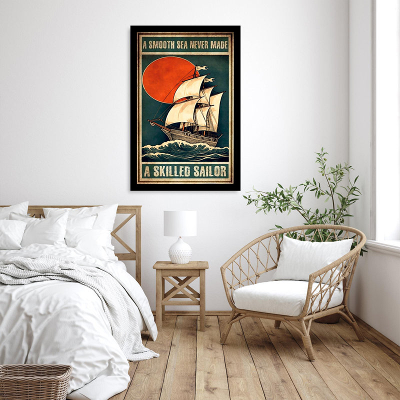 Impression sur toile «A Smooth Sea Never Made A Skill Sailor», H 36 po x l 24 po x P 1,25 po