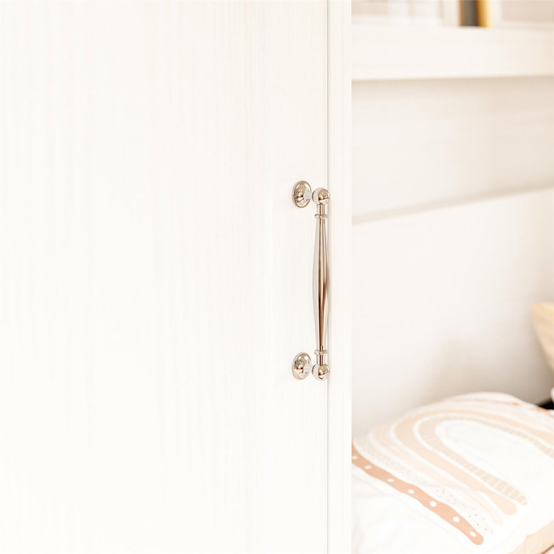 Her Majesty Murphy Bed with Storage Cabinets, White, Full / Double
