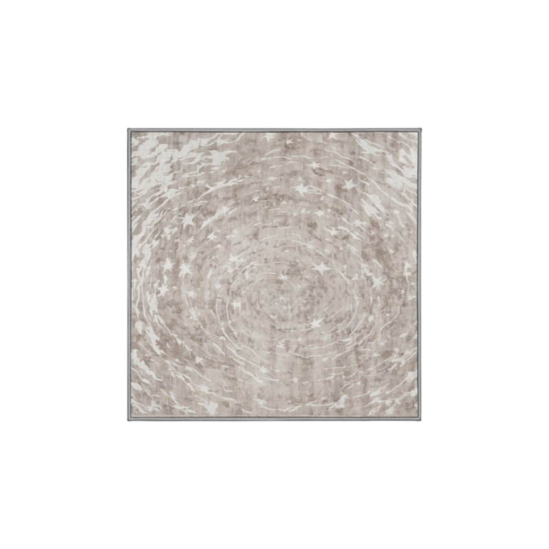 Tapis gris soyeux et moelleux, Carré 5 pi