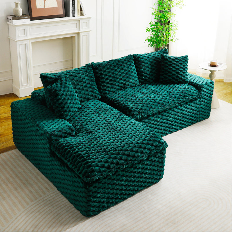 Canapé polyvalent en velours vert Tortue, Green