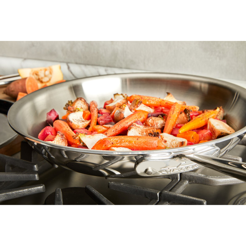 All-Clad D3® Stainless Steel Frying Pan with Lid, 10"
