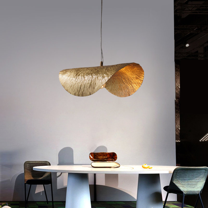 1-Light OvaL Pendant Light Silk Shade