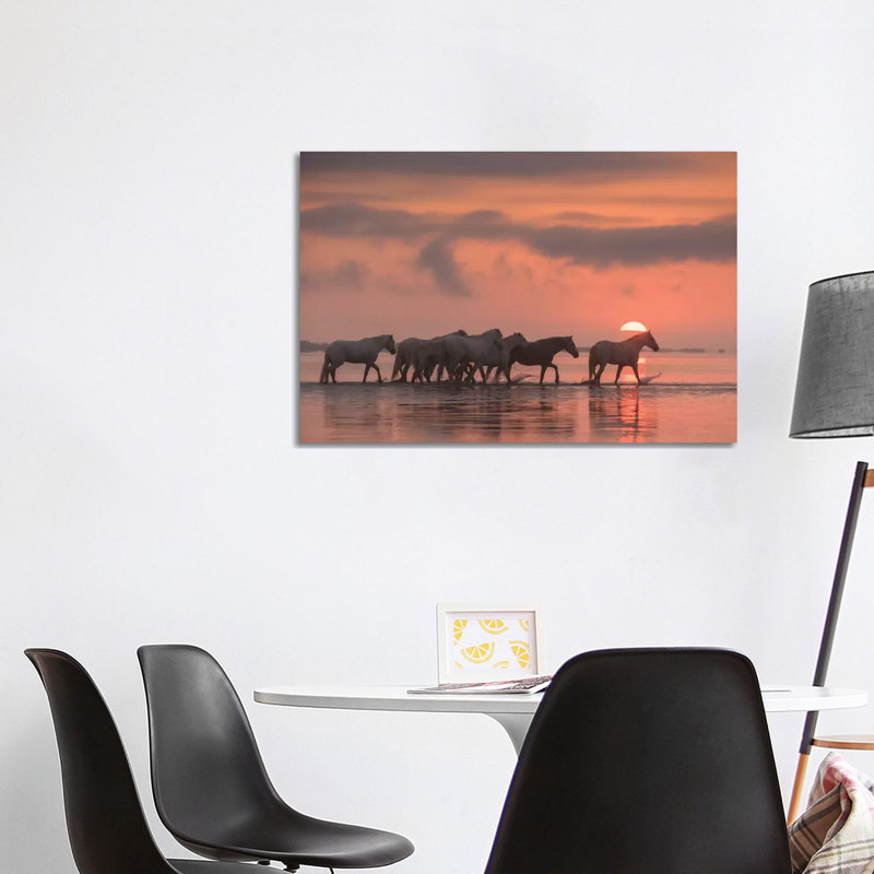 White Angels Of Camargue XI by Daniel Kordan - Wrapped Canvas Print, 101.6 cm H x 66.04 cm W x 1.91 cm D