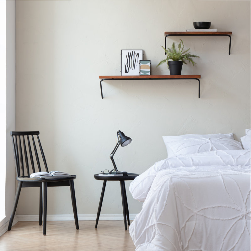 Dryden Solid Wood Metal Floating Shelf, 7.5'' H X 36'' W X 8'' D, Walnut
