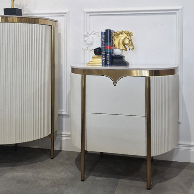 60cm W Stainless Steel Bedside Table