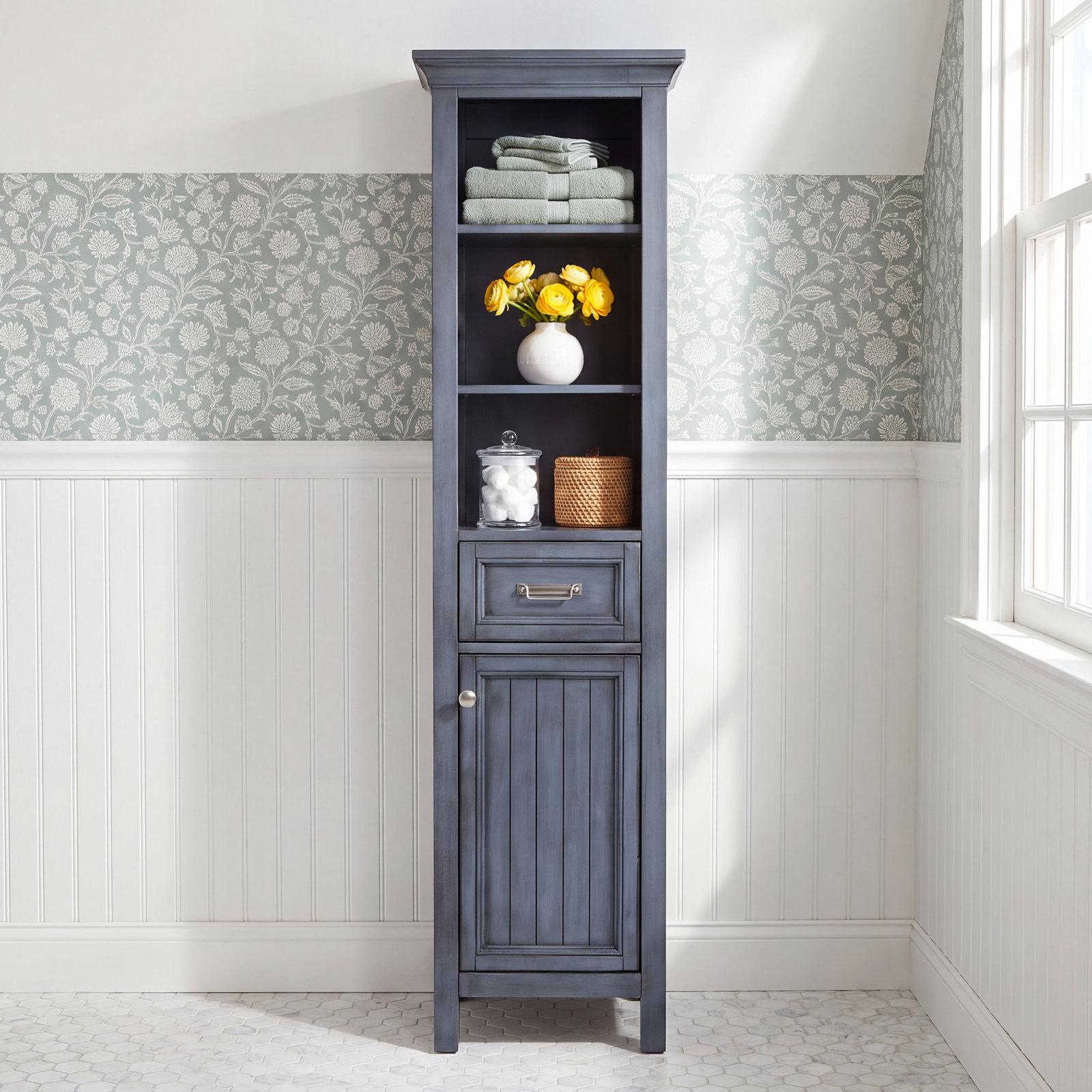 Nardi Linen Cabinet, Harbor Blue