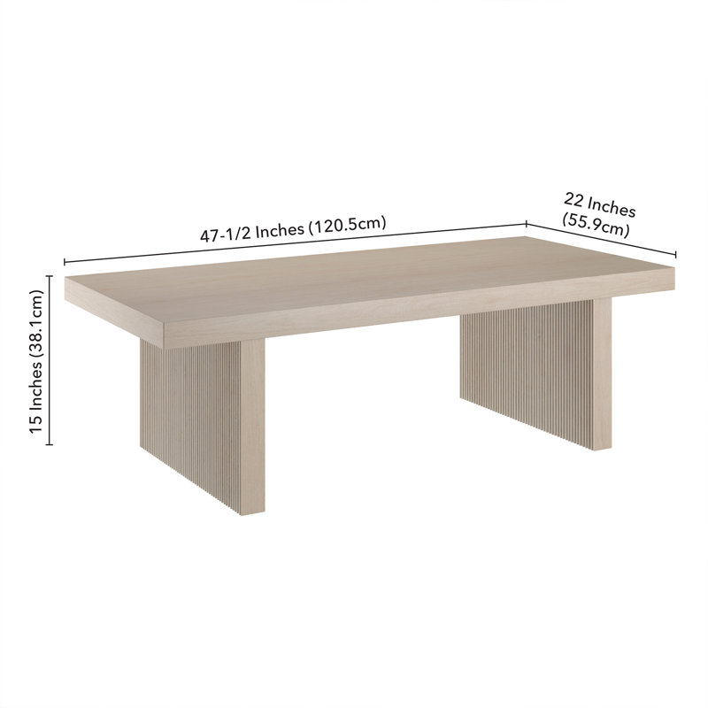 Table basse 48 po Soren, Aulne blanc