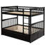 Lit superposé double au-dessus d'un lit double convertible, pin et maquillage, tiroirs avec caractéristiques de l'utilisateur, garde-corps en forme de clôture, lit simple à assembler, matériau en bois massif, pour un rangement supplémentaire, lisse-130734246-130734248