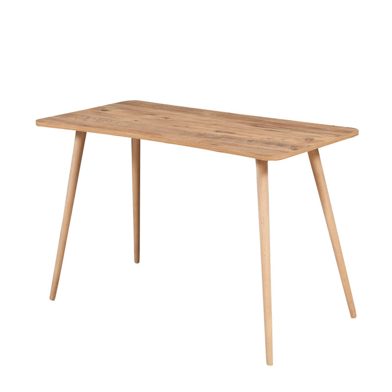 Scandinavian Study Desk with Wooden Legs, Atlantic Pine, 47.2 x 30.3 x 23.6 inches | 100% Melamine Coated Particle Board, Thickness: 0.7 inches | Features Numerous Shelves & Additional Storage, Perfect for Home Office