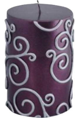 Bougie cylindrique sans parfum à volute