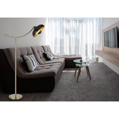 66'' Brass Swing Arm Floor Lamp