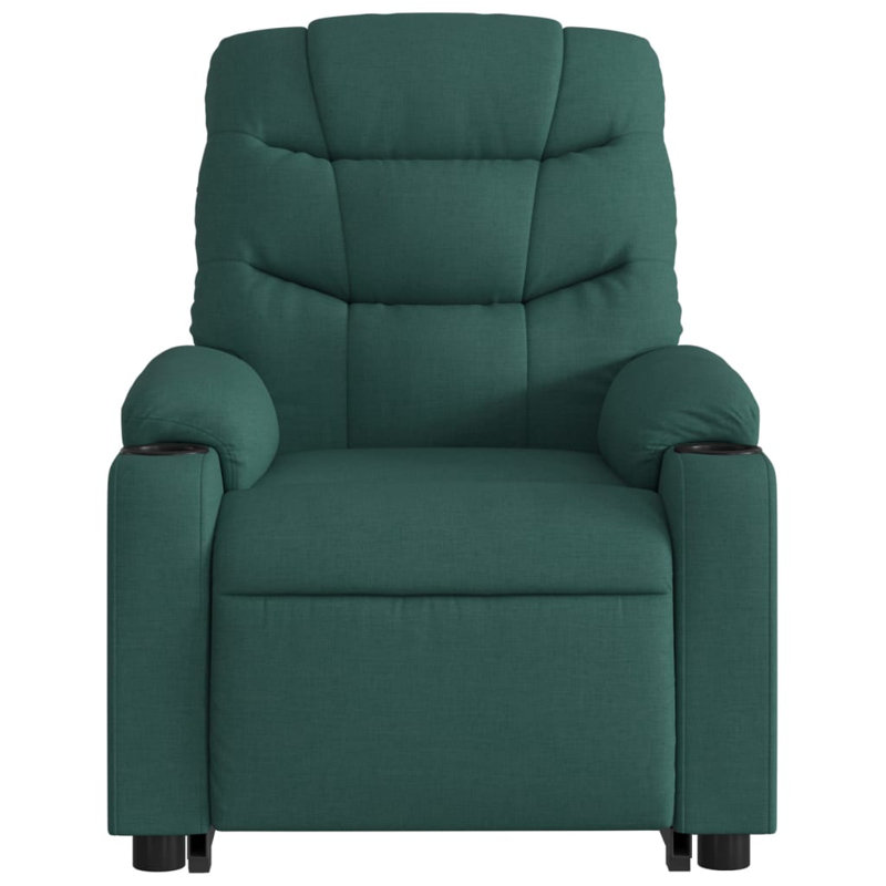 Upholstered Massage Chair, Dark Green Polyester, Power