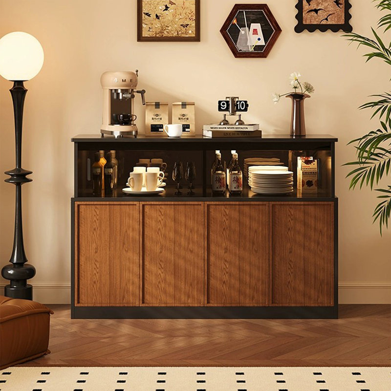 Walnut Solid Wood Sideboard, 37.80"H×55.91"L×15.35"W