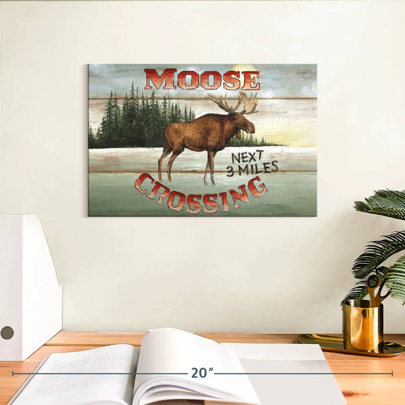 Plaque murale «Moose Crossing I», H 8 po x l 12 po