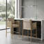 Tabouret de comptoir rembourré avec structure en bois-1230360147