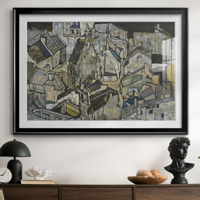 Dead City III (Tote Stadt III)-Egon Schiele-Framed Print with Mat and glass-1911