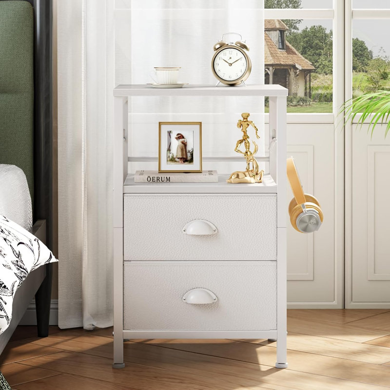 Open Wooden Bedside Table