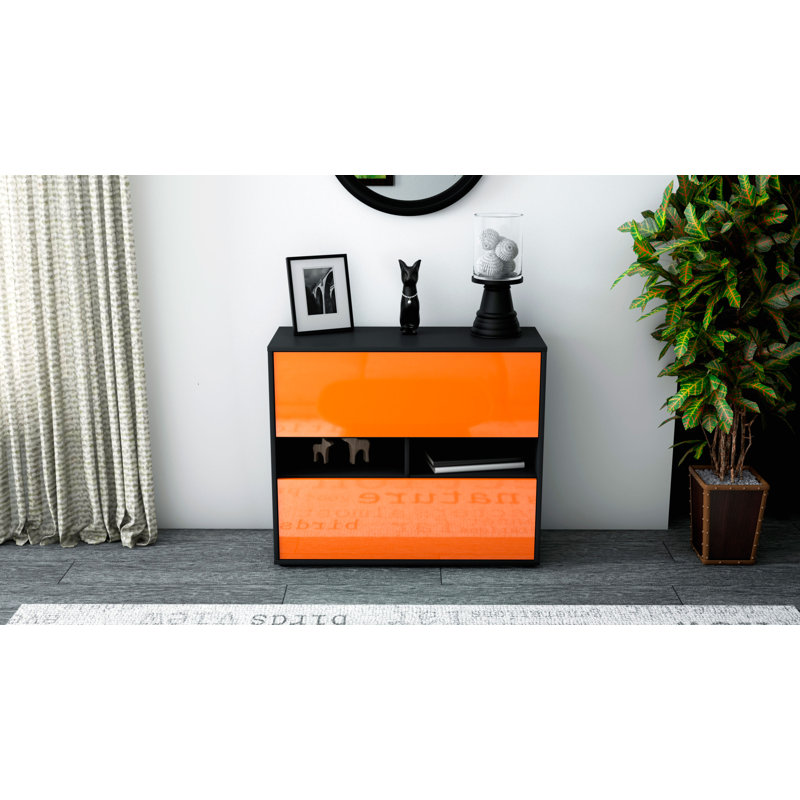 Regent Sideboard, Anthracite/High-gloss orange