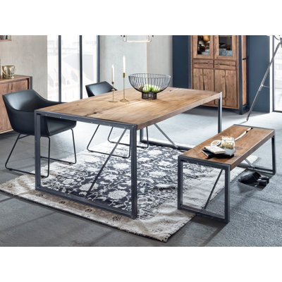 Ler Acacia Rectangular Wood Top Dining Table