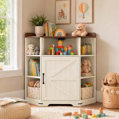 Corner Accent Cabinet with USB Ports and Outlets
