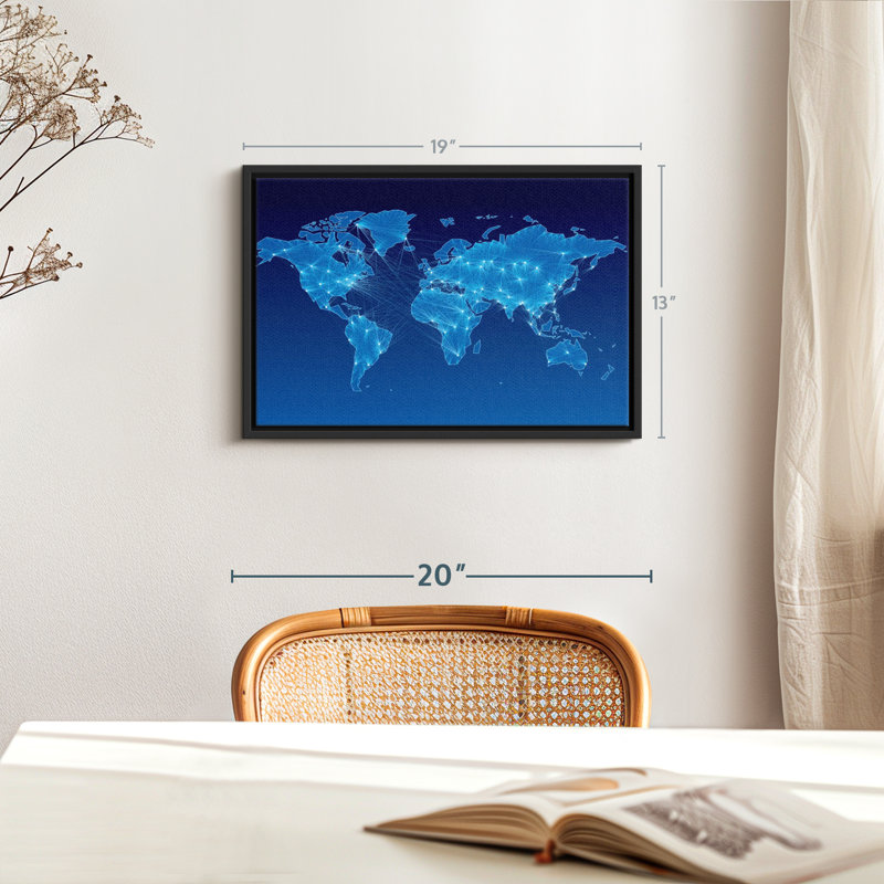 "Carte du monde intégrée", art mural, H 13 po x l 19 po
