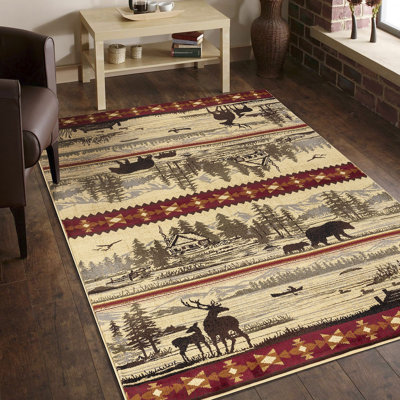 Nature's Nest Multi  Lodge Area Rug