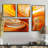 Orange Abstract Warm Fractal Design VII - Orange Wall Decor 4 Pieces-2039061601-2039061600