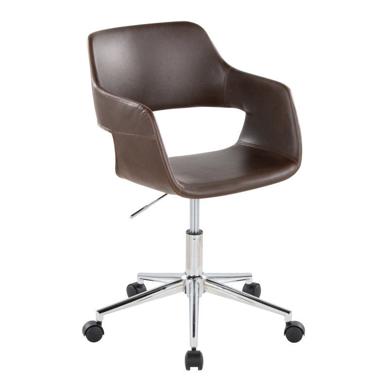 Chaise de bureau Shai, Chrome, Espresso