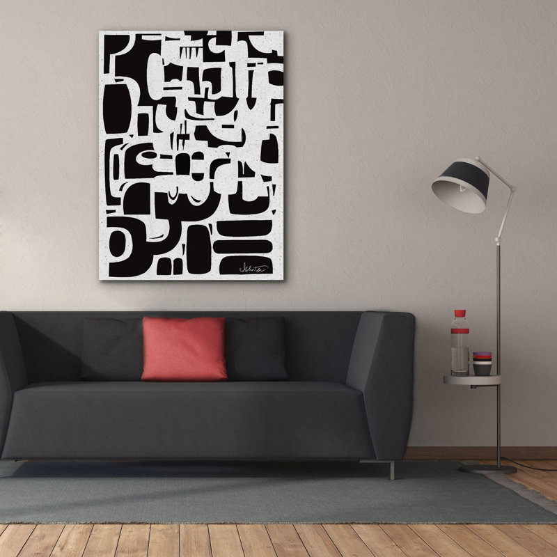 "Epic Graffiti" Noir "par Ishita Banerjee, art mural sur toile, 40 po x 54 po